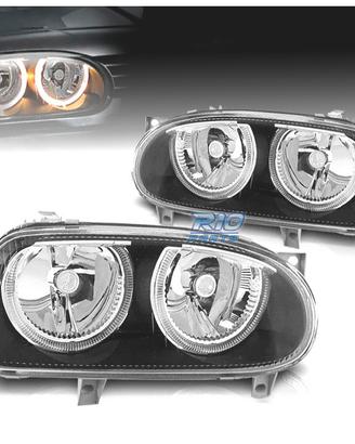 FARI VOLKSWAGEN VW GOLF 3 ANGEL EYES FONDO NERO H7