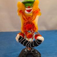 Pagliaccio Scultura in Vetro di Murano Vintage 