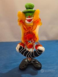 Pagliaccio Scultura in Vetro di Murano Vintage 