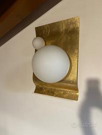 Lampada da parete con 2 abat-jour coordinate