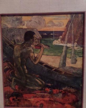 stampa uomo e canoa