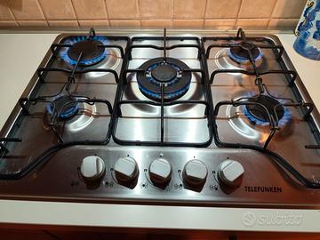 Piano  cottura  in  acciaio  Telefunken   5 fuochi