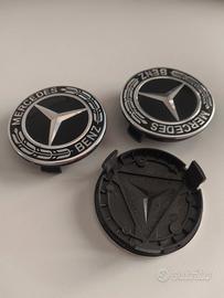 3 tappi coprimozzo mercedes 7,5 cm.