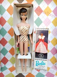 European Barbie Brunette SwirlPonytail 1965 + box