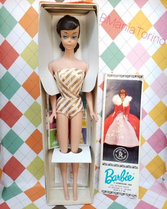 European Barbie Brunette SwirlPonytail 1965 + box