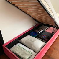 Letto singolo con contenitore con materasso ortop.