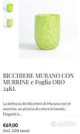 Bicchieri vetro di murano