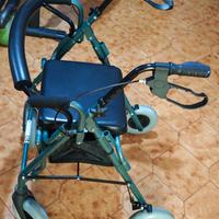 Deambulatore per disabili che si trasforma  in sed