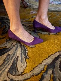Décolleté suede viola taglia 37