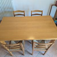 Tavolo da pranzo 160x90 cm + 4 sedie