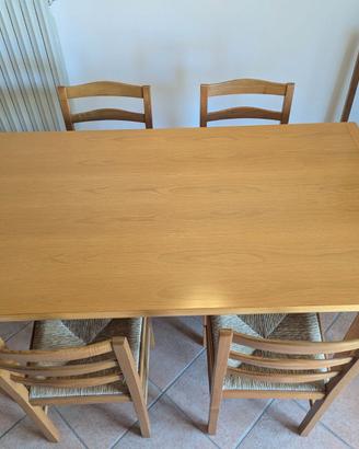 Tavolo da pranzo 160x90 cm + 4 sedie