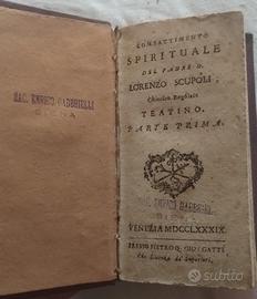 Libro antico "Combattimento Spiritual "