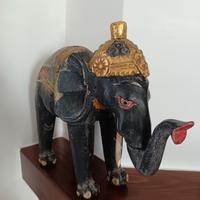 Scultura elefante cerimoniale in legno 