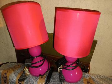 Coppia lampade da tavolo moderne rosa/fucsia – fun