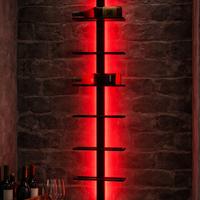 Portavino da parete con led