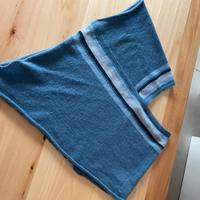 Poncho in cashmere blu donna