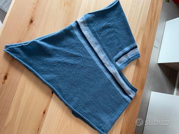 Poncho in cashmere blu donna