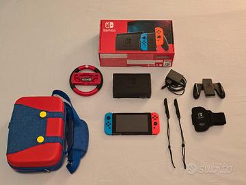 Nintendo Switch (2021) Neon + accessori originali