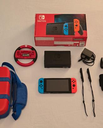 Nintendo Switch (2021) Neon + accessori originali