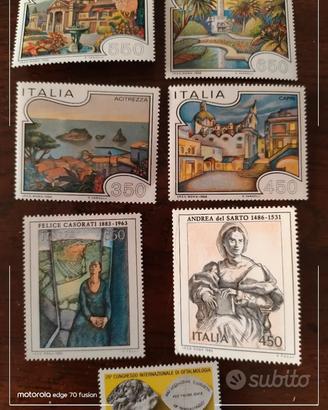 7 francobolli 1986 italiani nuovi