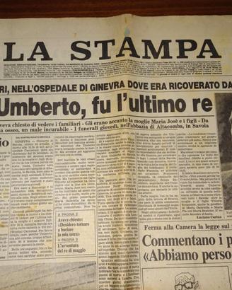 GIORNALE 1983: MORTE ULTIMO RE D’ITALIA UMBERTO