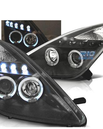 FARI TOYOTA CELICA T23 99-05 LED OCCHI ANGELI NERI