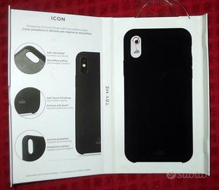 COVER PURO ICON NERO PER iPHONE X IN SILICONE