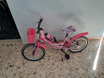 bici bambina con cestello cavalletto sport estate