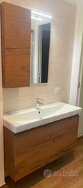 Mobile Bagno Sospeso Effetto Legno con Lavabo