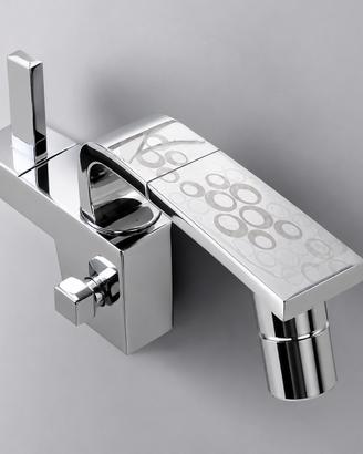 Miscelatore Lavello Parete 3 Fori Tattoo Cromato D