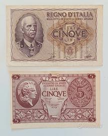 9# Banconote 5 Lire.