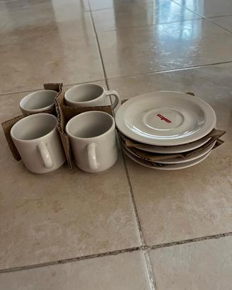 Set 4 tazzine da caffè Lavazza con piattini, Nuovi