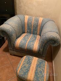 Poltrona Bergere con Pouf combinato