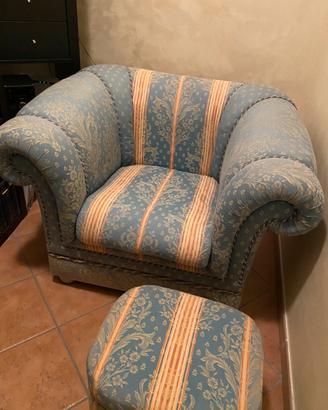 Poltrona Bergere con Pouf combinato