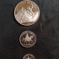 TRITTICO   MONETE   ARGENTO 999°°° ALBANIA (PROOF)