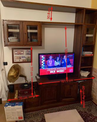 MOBILE SOGGIORNO IN NOCE – ARTIGIANALE