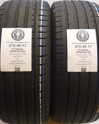 2 GOMME 215 45 17 GT RADIAL A67498