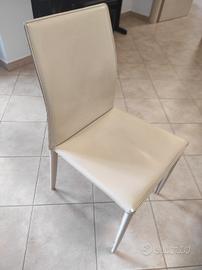 N. 4 SEDIE IN PELLE BEIGE