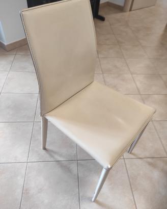 N. 4 SEDIE IN PELLE BEIGE