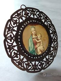 Vecchio Medaglione + Miniatura Madonna con Bambino