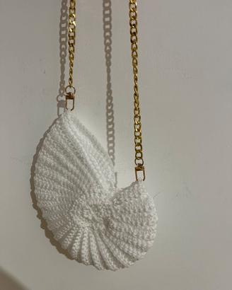 Borsa conchiglia bianca