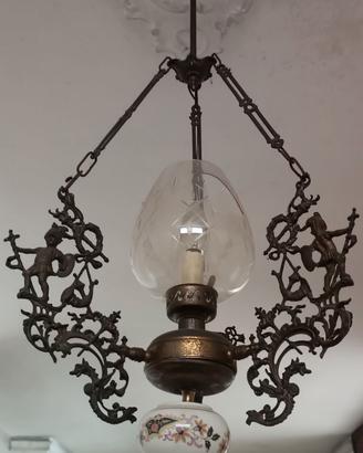 lampadario a saliscendi stile Liberty 