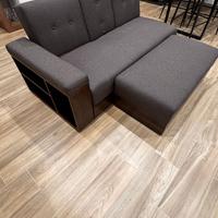 Divano letto 2 posti + pouf marrone