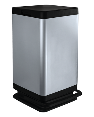 Pattumiera a pedale plastica, 80l, effetto metallo