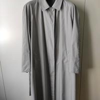 Trench in gabardine di cotone grigio, reversibile