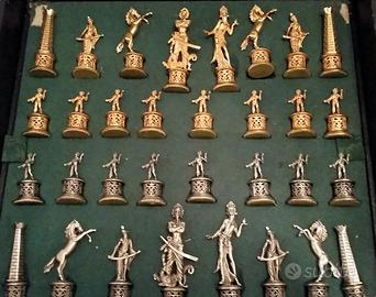 scacchiera in onice e argento 