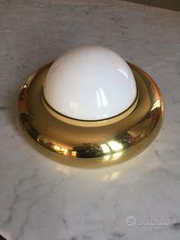 Applique Ufo vetro opalino e ottone di Valenti