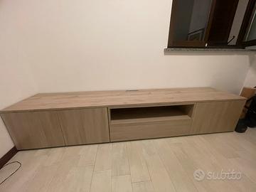 Mobile basso tv soggiorno rovere chiaro