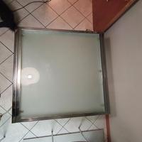 Tavolo acciaio e vetro satinato allungabile