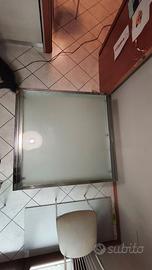 Tavolo acciaio e vetro satinato allungabile